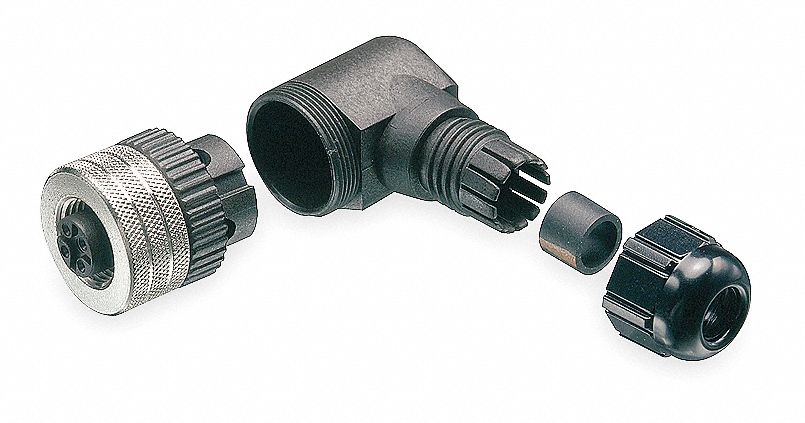 Internal Thread ConnectorNumber of Pins: 4, Female, Plug End: 90Â°, 250VAC/DC Max. Voltage