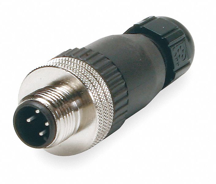 External Thread ConnectorNumber of Pins: 4, Male, Plug End: Straight, 250VAC/DC Max. Voltage