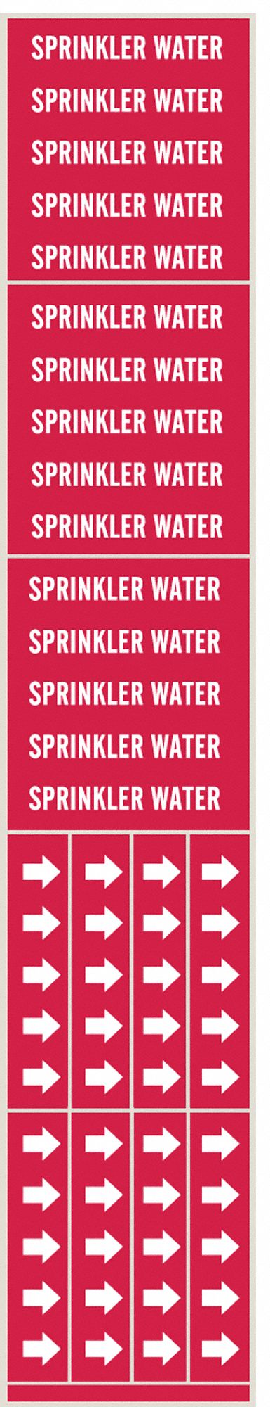 Pipe Marker,Sprinkler Water,R,to 3/4 In