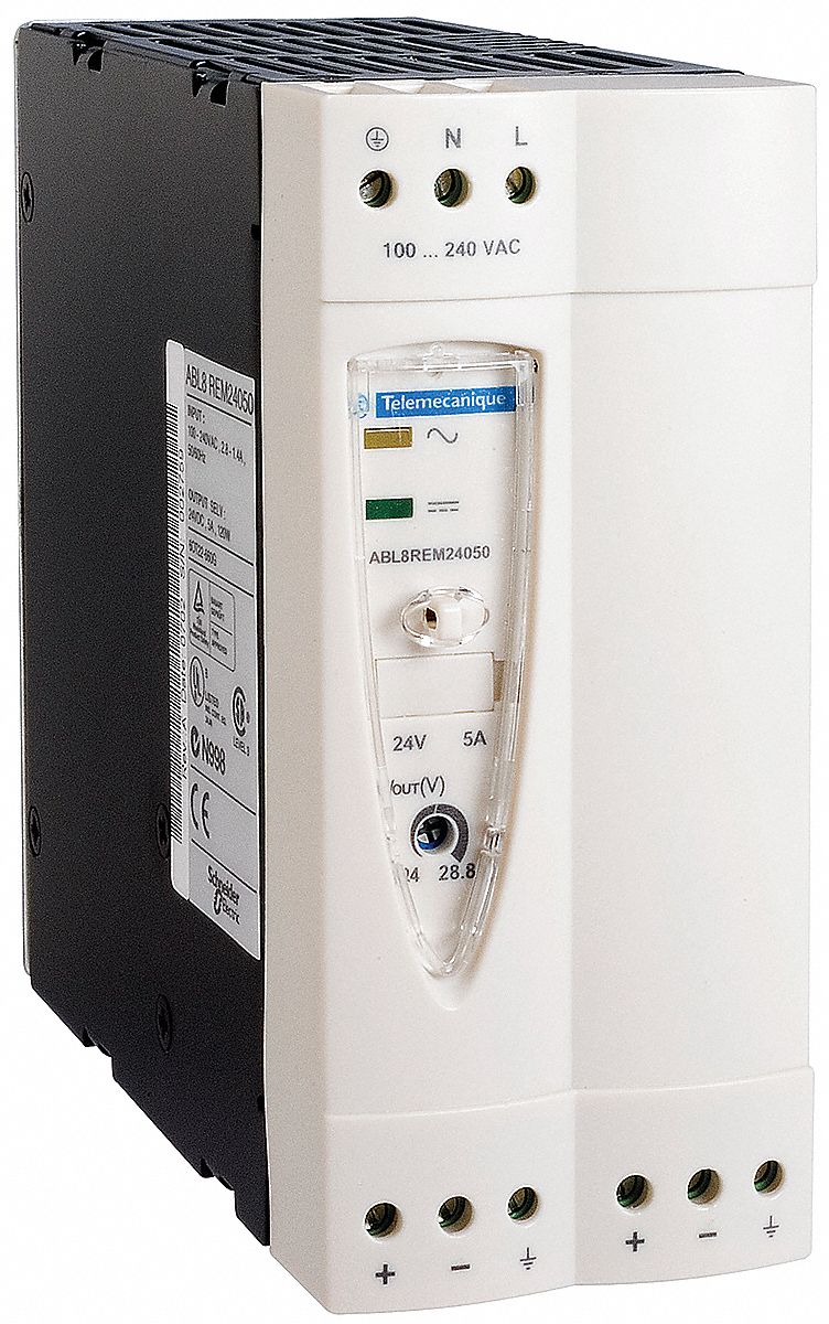 SCHNEIDER ELECTRIC DC Power Supply,24VDC,5A,50/60Hz 5AET4