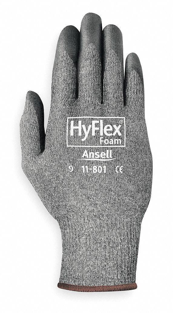 Coated Gloves,XXL,Black/Gray,Nitrile,PR