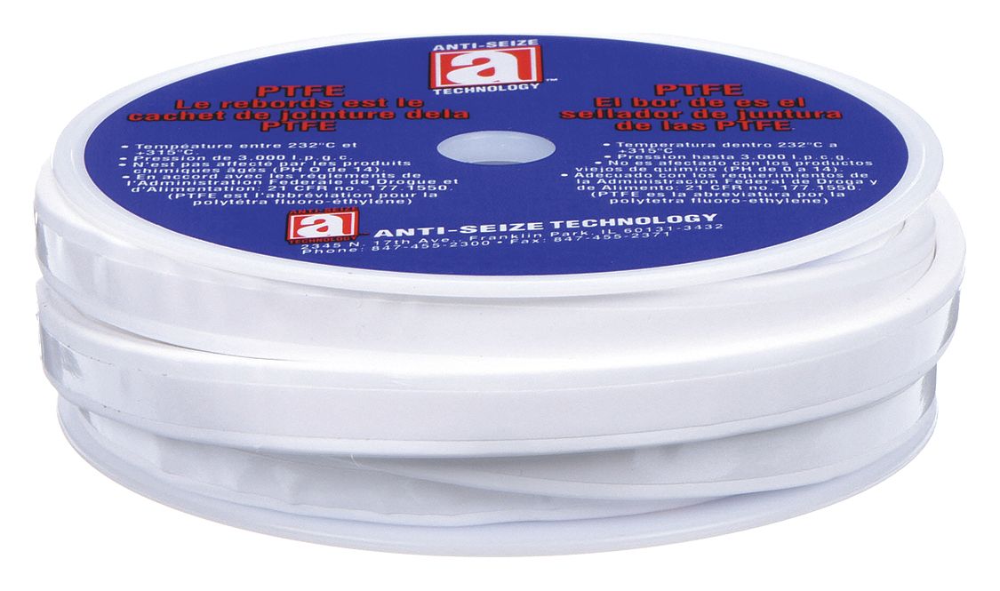 ANTISEIZE TECHNOLOGY Joint Sealant Tape, PTFE, 0.45 to 0.55sg