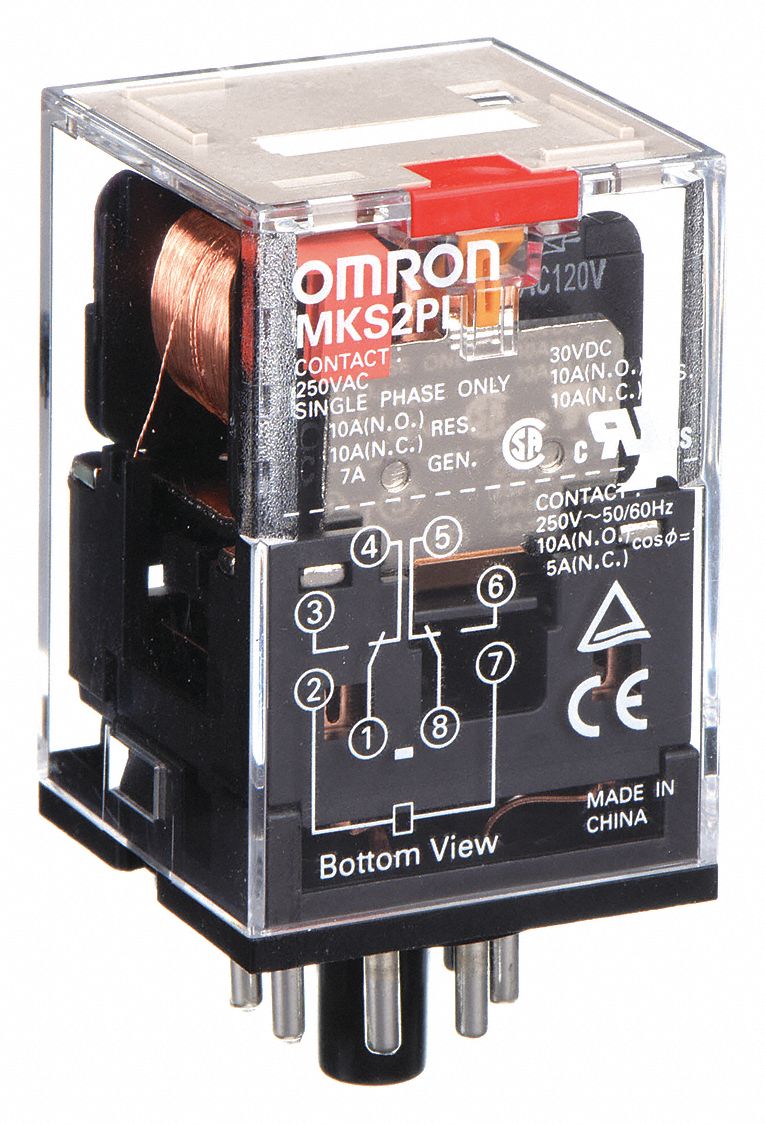 OMRON General Purpose Relay, 120V AC Coil Volts, 10A @ 240V AC Contact