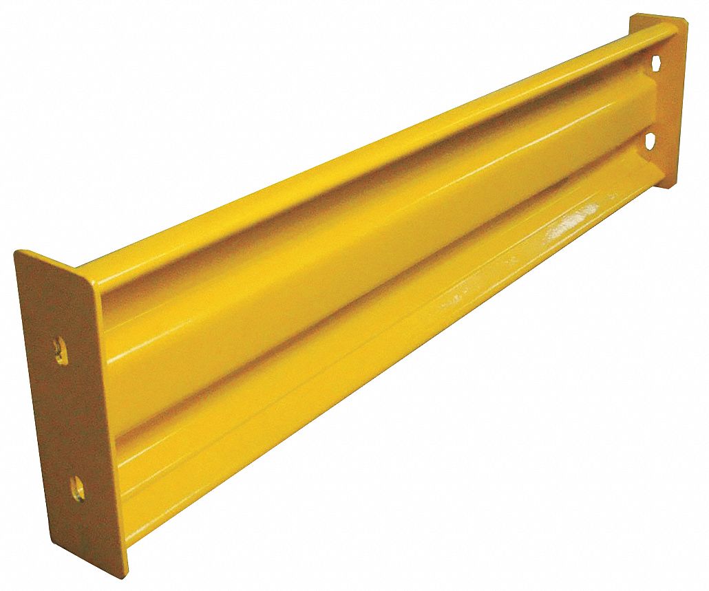 GRAINGER APPROVED Safety Yellow, Steel, Guard Rail, Bolt On Guard Rail