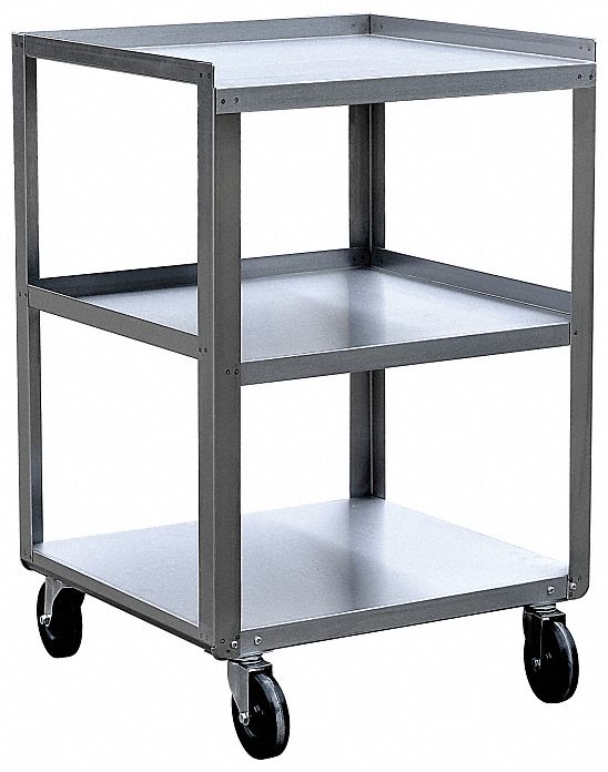 GRAINGER APPROVED Stainless Steel Utility Cart, 300 lb. Load Capacity