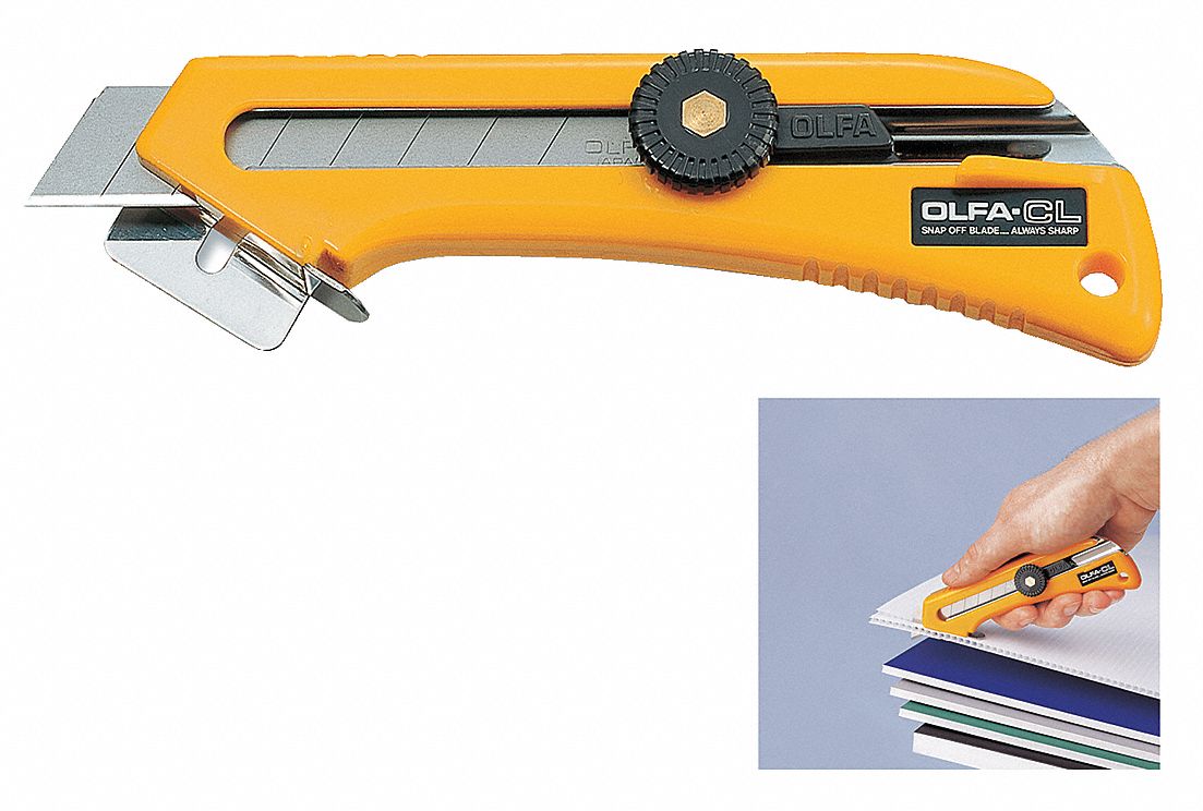 OLFA 18mm SnapOff Utility Knife,6" Overall Length,Number of Blades