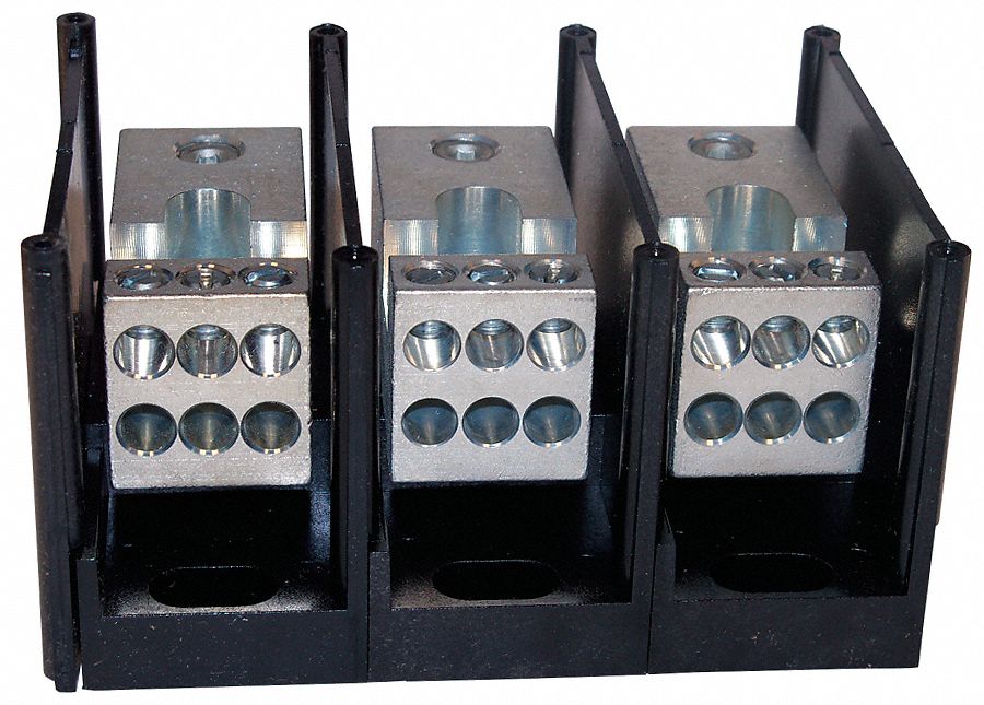 MERSEN Power Distribution Block, 175 Max. Amps, Number of Poles 3