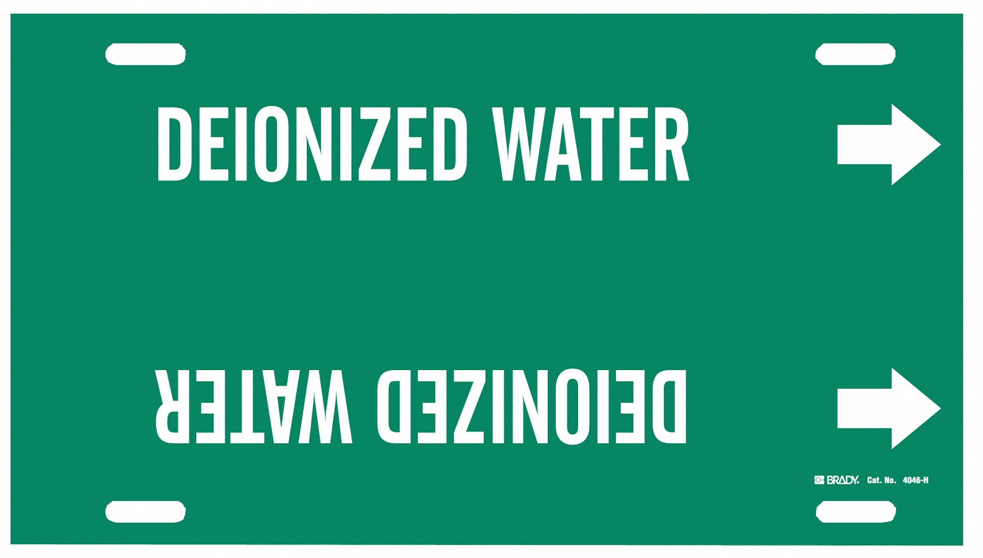 Pipe Marker,Deionized Water,Gn,10to15 In