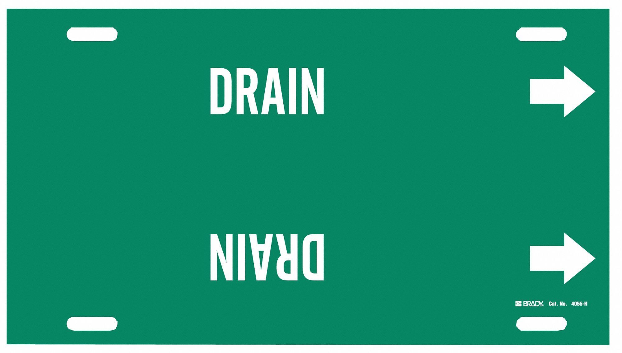 Pipe Marker,Drain,Green,10 to 15 In
