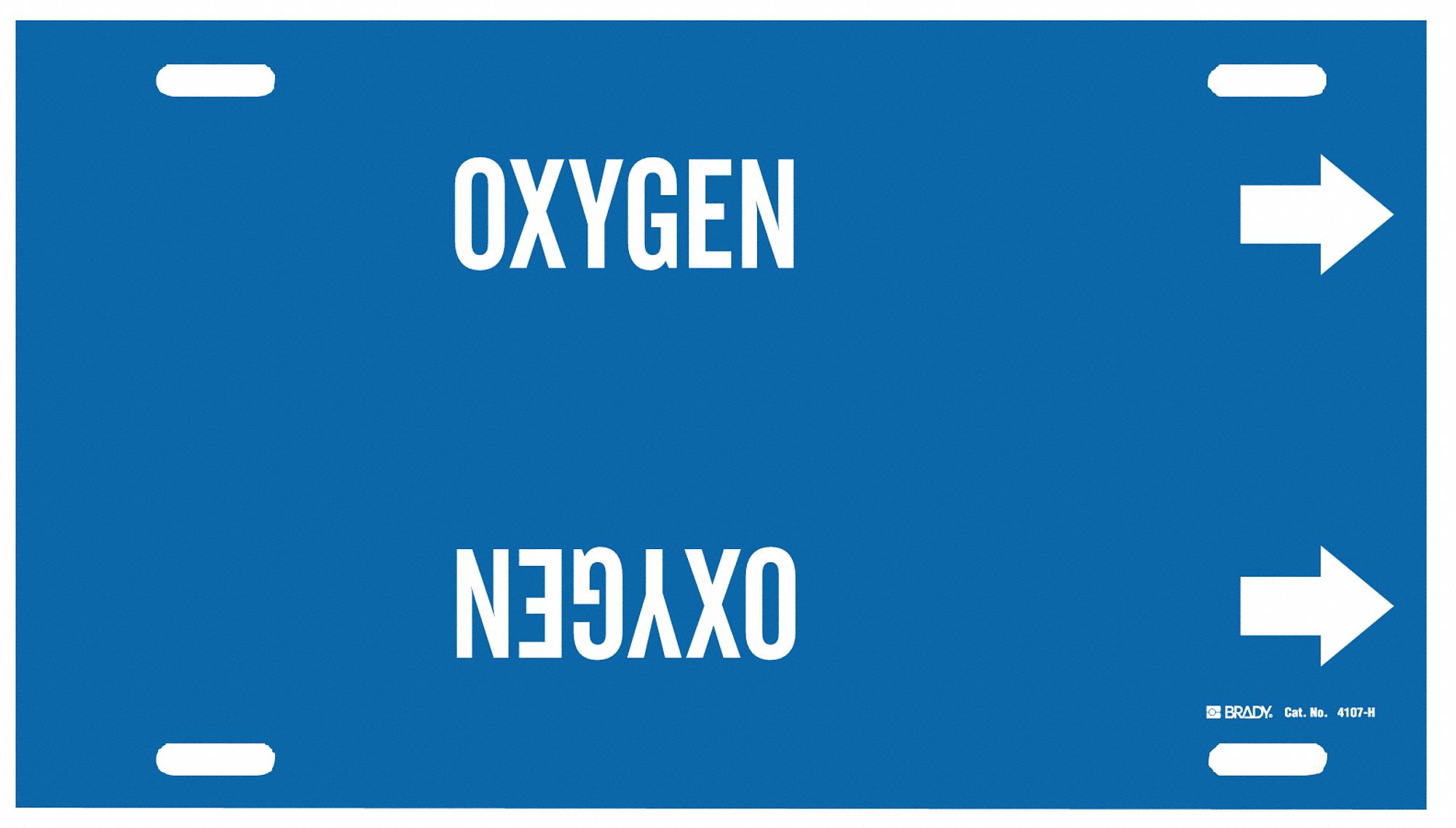 Pipe Marker,Oxygen,Blue,10 to 15 In