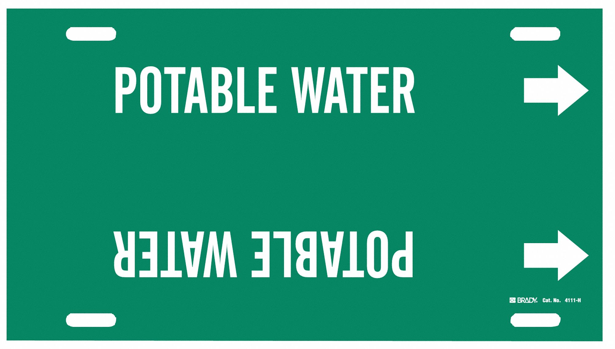 Pipe Marker,Potable Water,Grn,10 to15 In