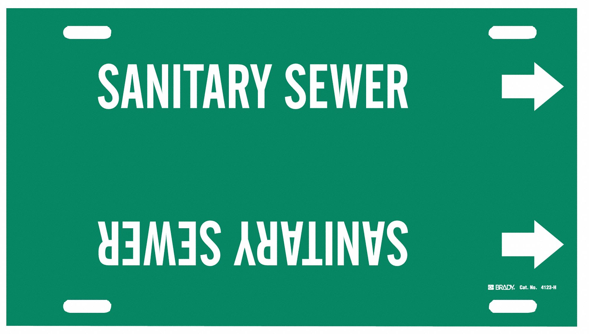 Pipe Marker,Sanitary Sewer,Gn,10 to15 In