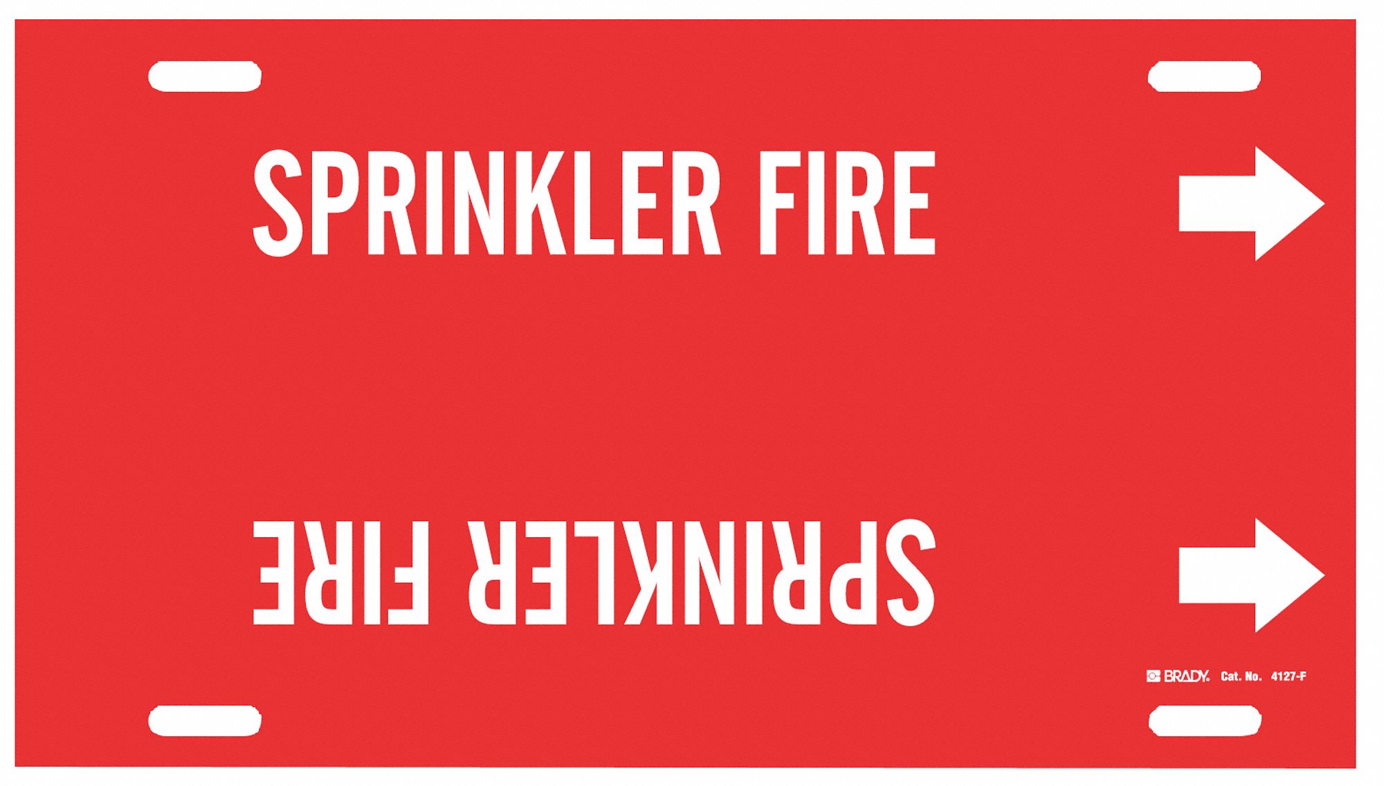 Pipe Marker,Sprinkler Fire,R,6to7-7/8 In