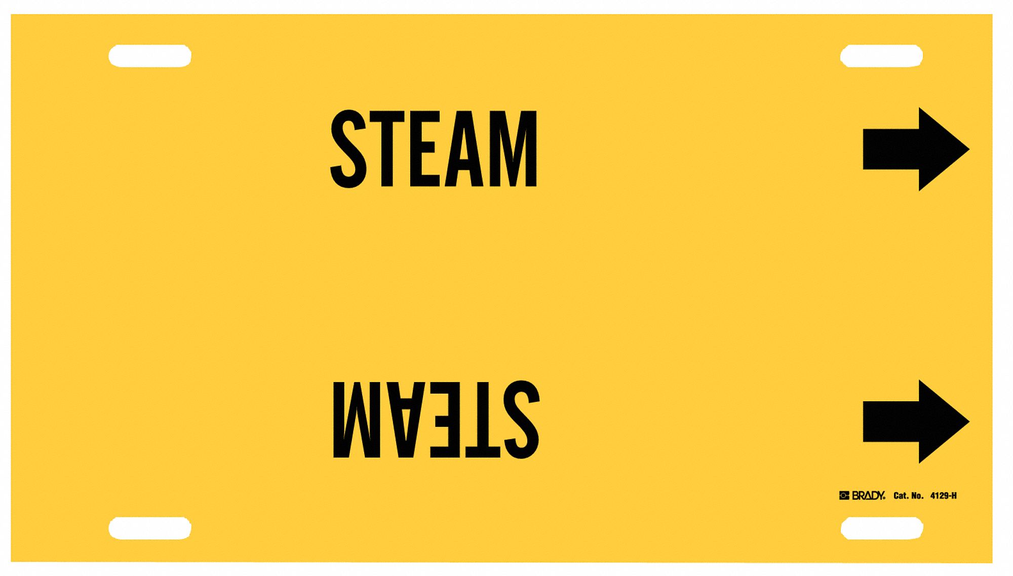 Pipe Marker,Steam,Yellow,10 to 15 In