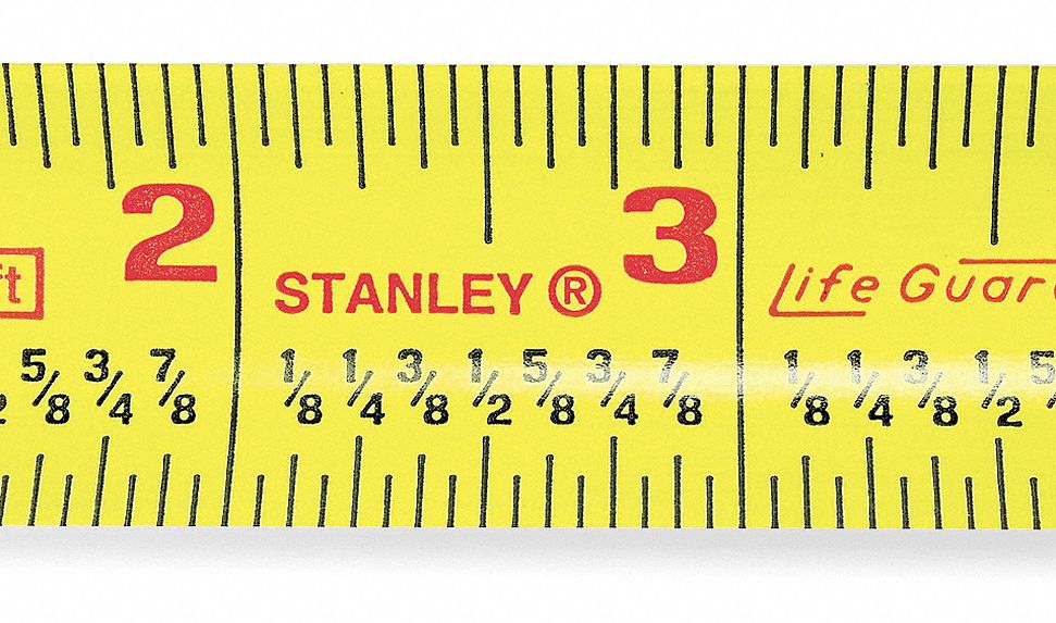 STANLEY 25 ft Steel SAE Tape Measure, Yellow - 5LP66|30-454 - Grainger