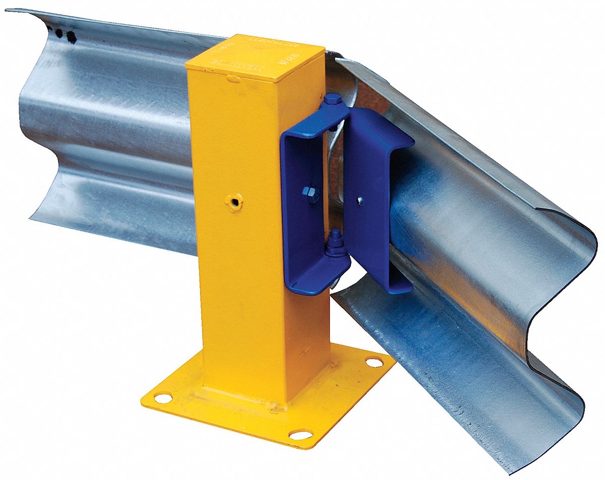 GRAINGER APPROVED Steel Guard Rail Mounting Bracket, Blue, 1 EA 5MKD2