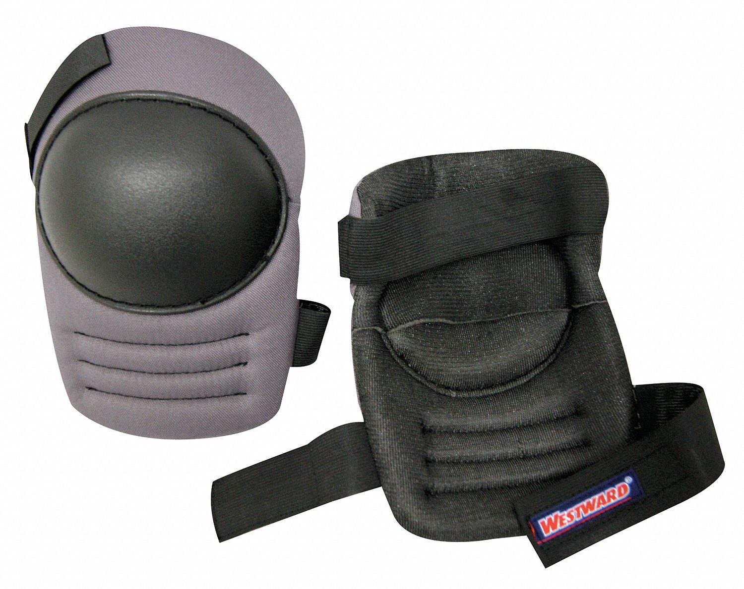 WESTWARD Swivel 2Strap Knee Pads, Black/Gray, Universal 5MZH55MZH5