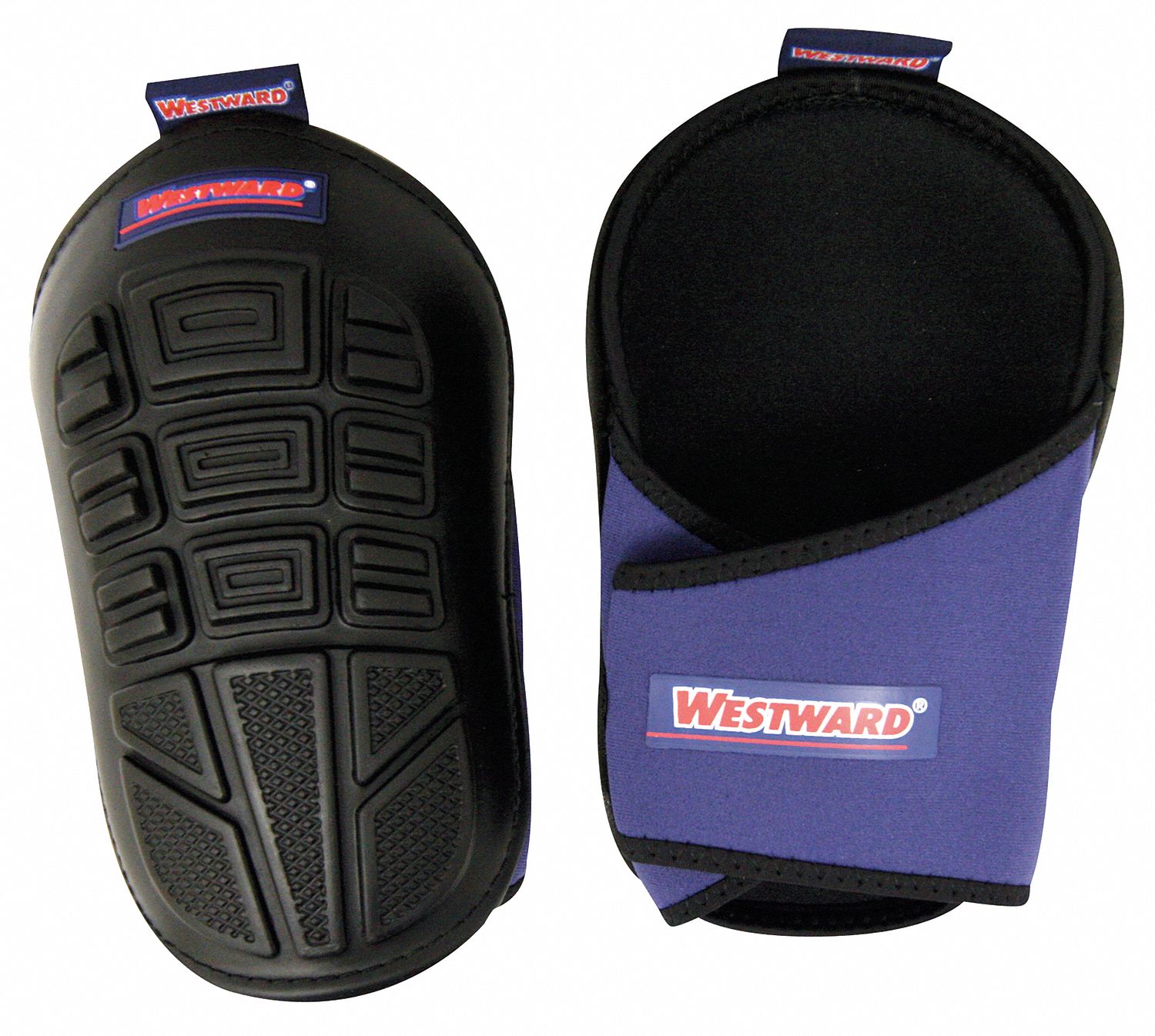 WESTWARD Stabilizer 1Strap Knee Pads, Black/Blue, Universal 5MZH8
