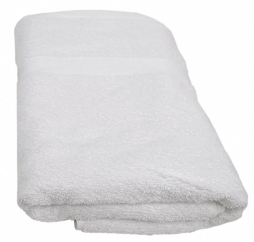 R & R TEXTILE 40" x 20" 86 Cotton; 14 Polyester Bath Towel, White