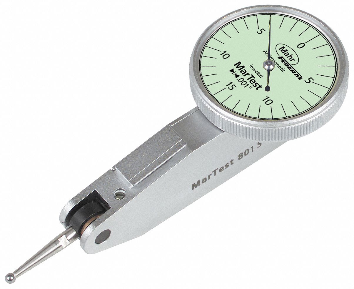 MAHR INC Dial Test Indicator, Swivel Head Indicator Style, Green, 0 to