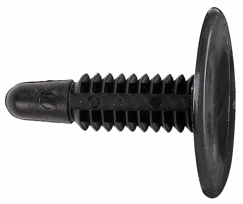 GRAINGER APPROVED Ribbed Push In Rivet, Nylon, 9/32" Dia., 1 1/16" L, 0