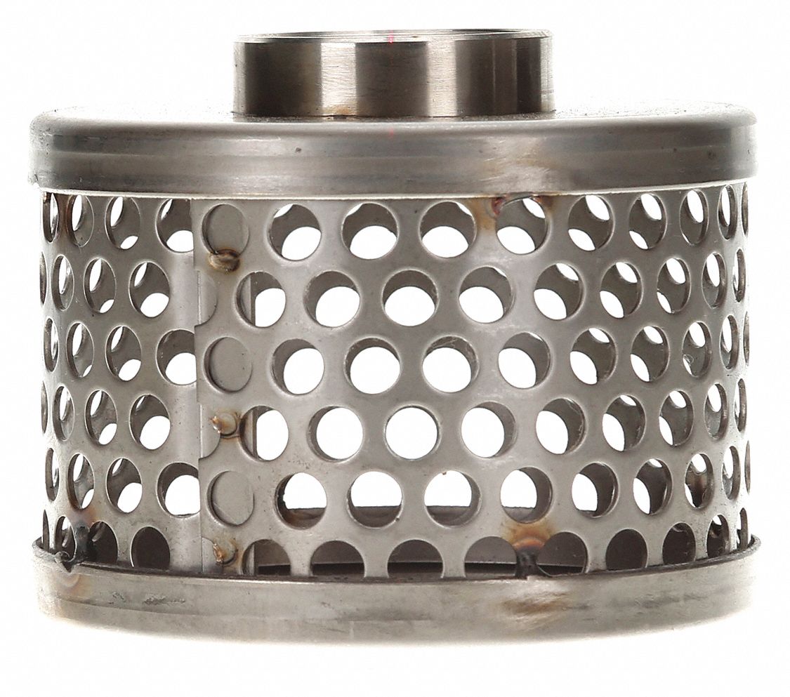 GRAINGER APPROVED Suction Strainer, Perforation Shape and Location Side