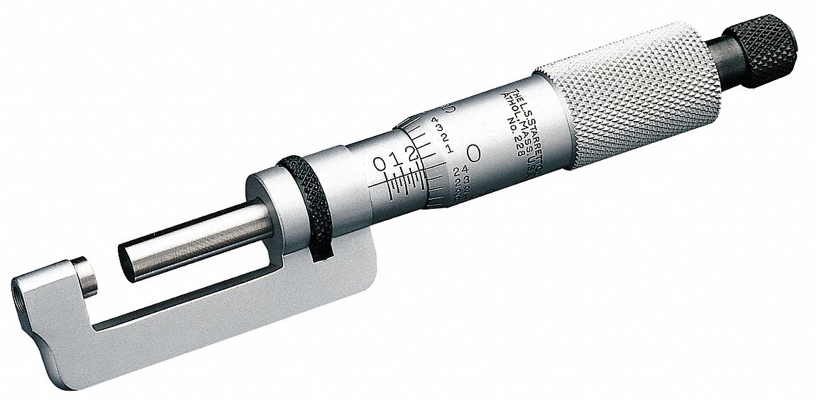 STARRETT Hub Micrometer, Mechanical Digital Operation, 0 to 1" Range, 0