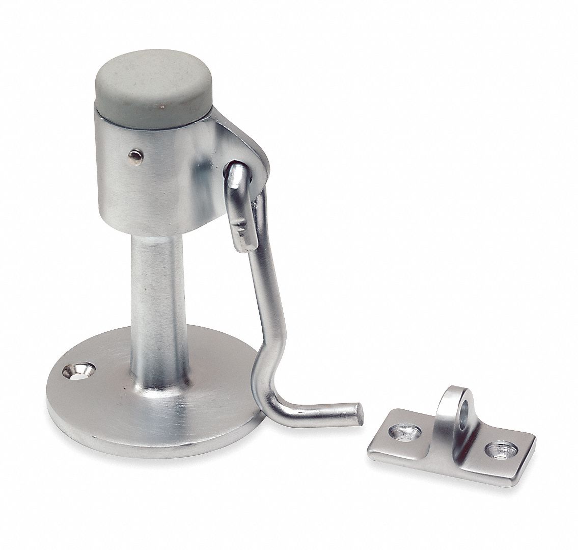 GRAINGER APPROVED HookStyle Door Holder, 21/4In, Stn Chrme 5U610