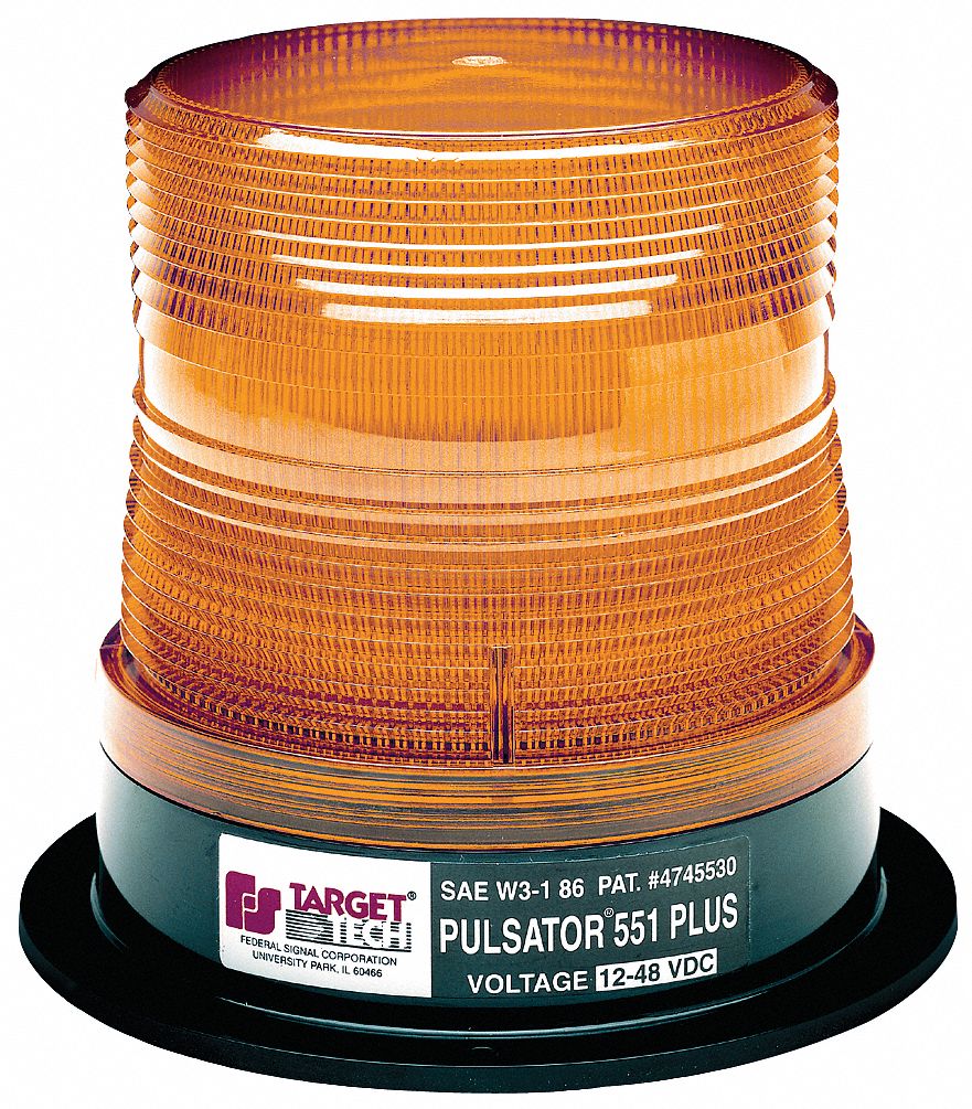 FEDERAL SIGNAL Strobe Light, Amber, Flashing 5UVP021182002 Grainger