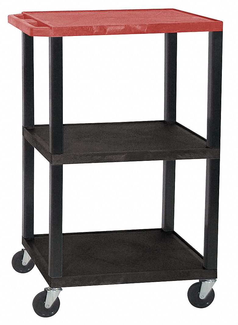 GRAINGER APPROVED Utility Cart, 200 lb. Cap., Resin, 3 Shlvs 5WCZ4