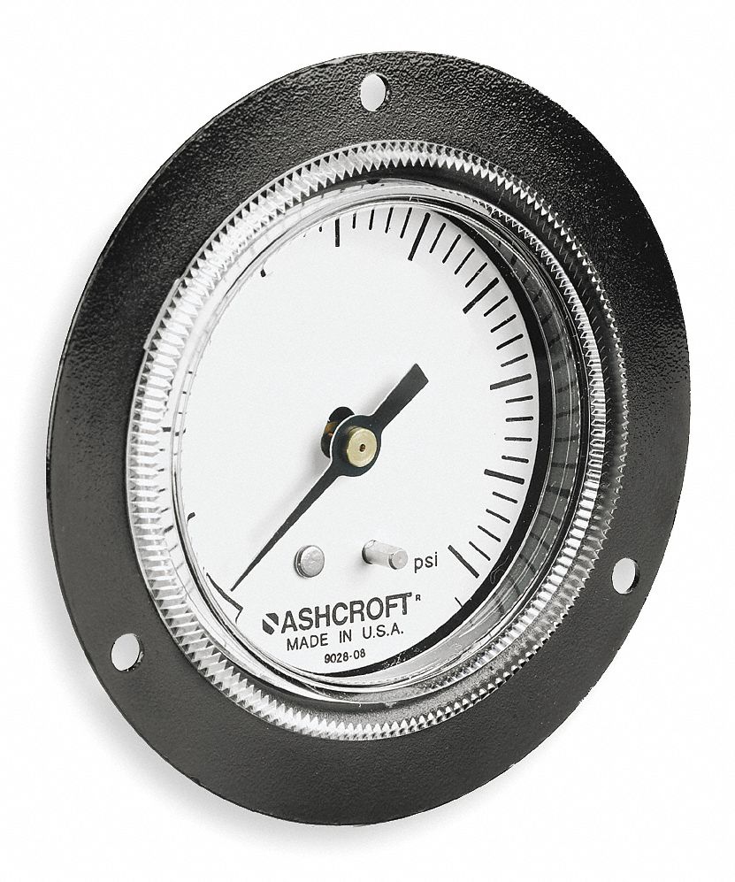 ASHCROFT Panel Mount Pressure Gauge, 0 to 600 psi Range, 1/4 in NPT, ±3