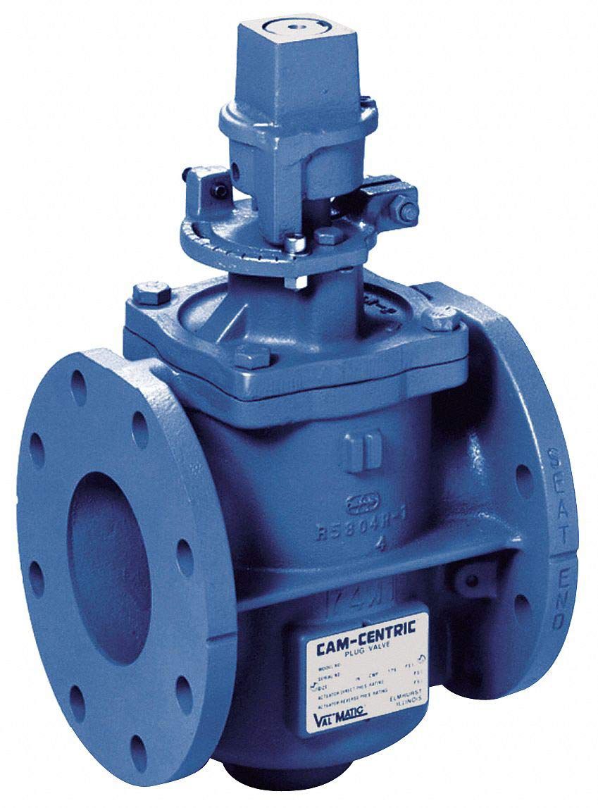 VALMATIC 7 1/2 inL x 14 1/8 inH Cast Iron Flanged Plug Valve, 2 1/2 in