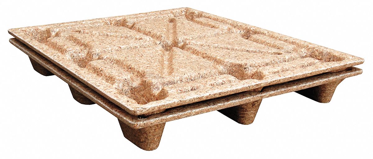GRAINGER APPROVED 4Way Nestable Recycled Pressed Wood Pallet, 40 1/4