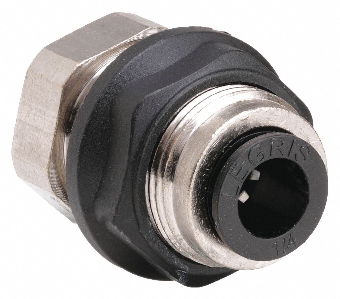 LEGRIS 1/4" Metal Bulkhead Adapter 5WTG33036 56 11 Grainger