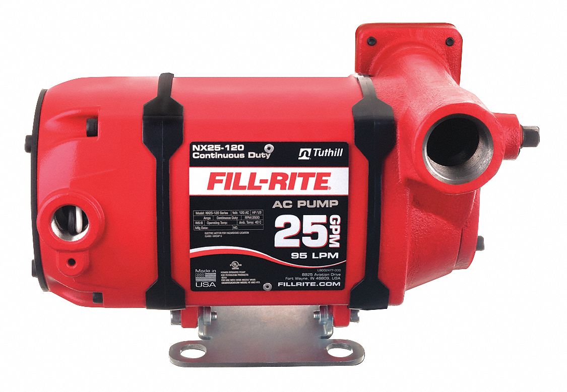FILLRITE 1/3 HP Cast Iron Rotary Vane Fuel Transfer Pump, 25 GPM, 120V