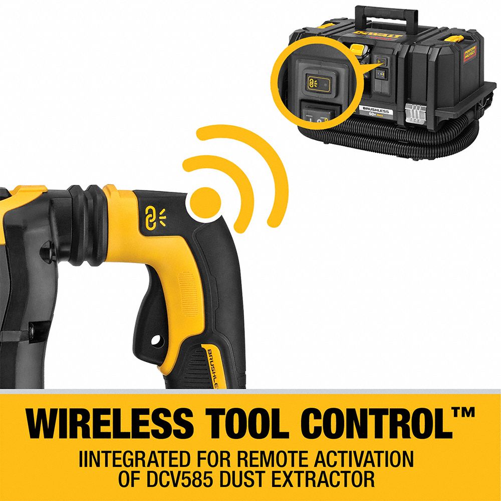 DEWALT Cordless Rotary Hammer Kit Pistol Grip 60V DC SDS Max 1 3 4