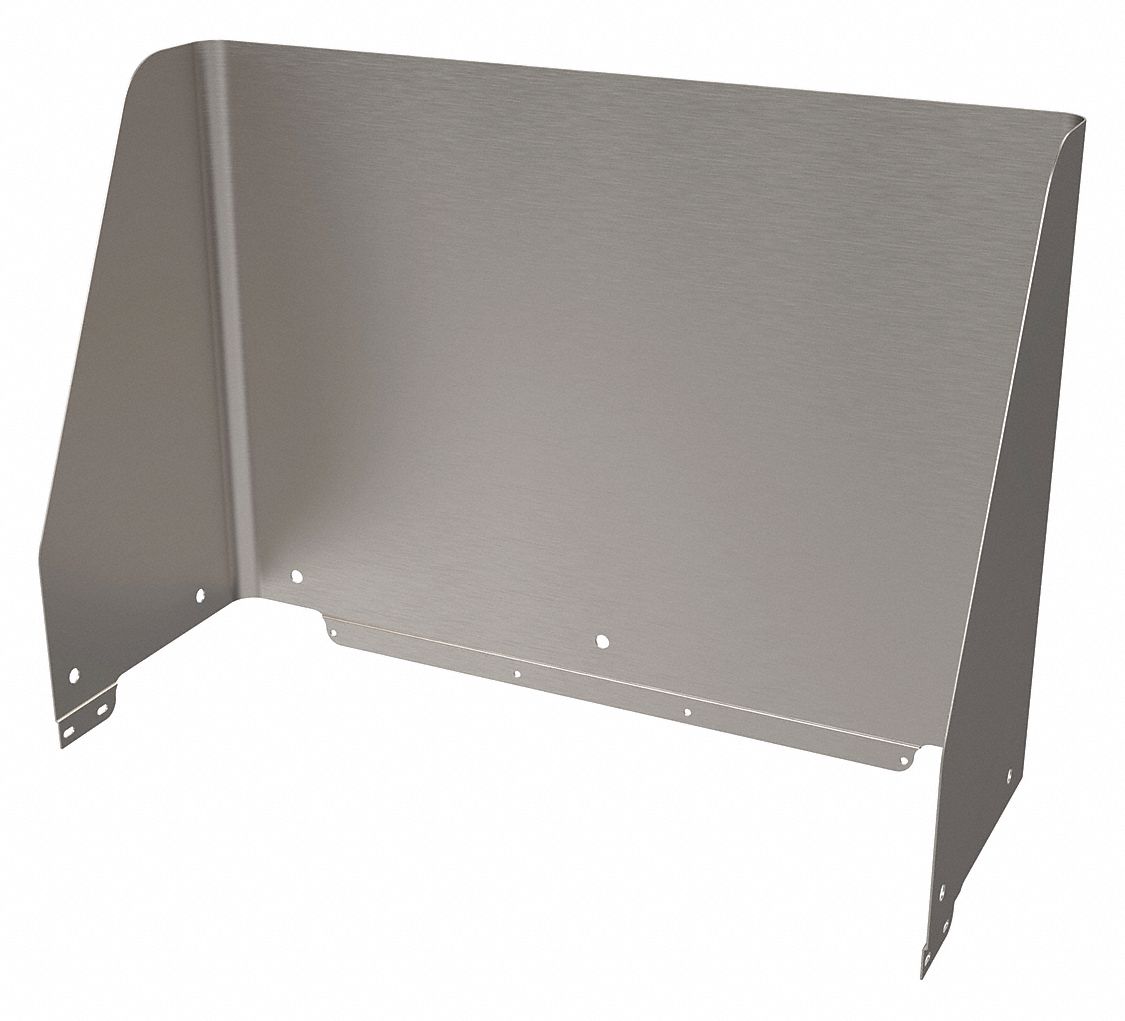 ACORN Splash Guard, Stainless Steel, 17 3/8 in Overall Height, 25 1/8