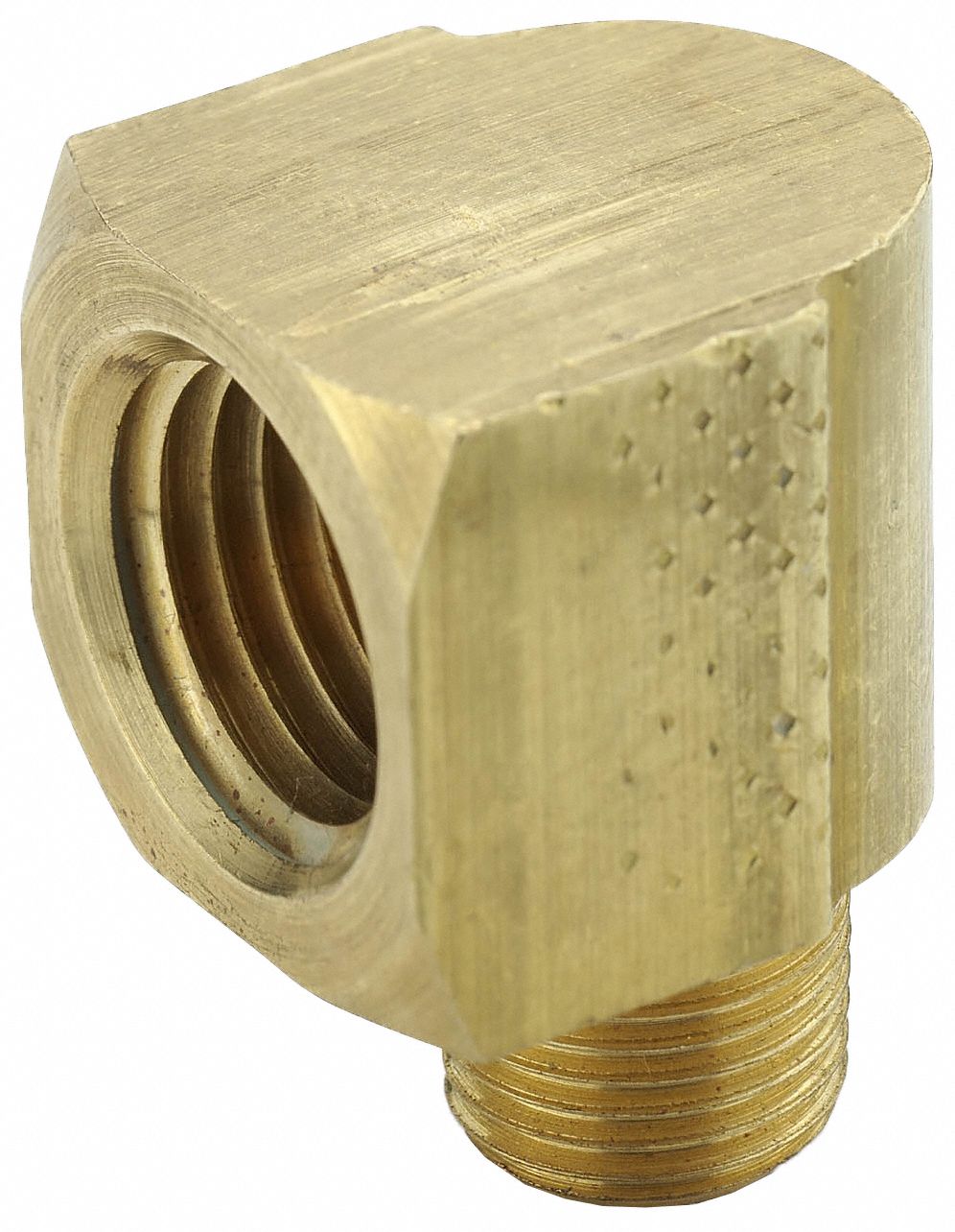 PARKER 90° Extruded Street Elbow Brass, 1/4 in x 3/8 in Pipe Size
