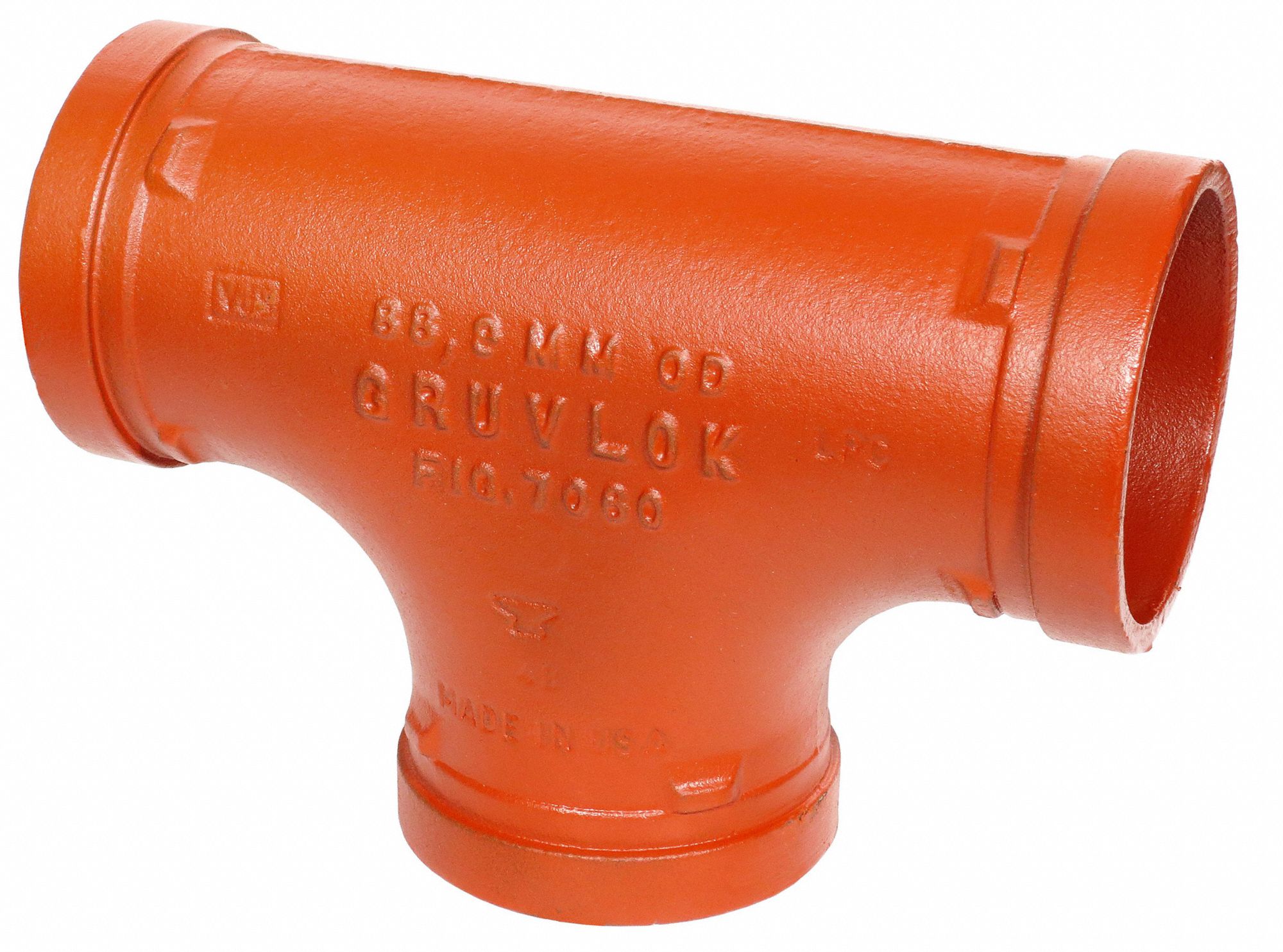 GRAINGER APPROVED 2 in Nominal Size Ductile Iron Tee 2XEW40390016806