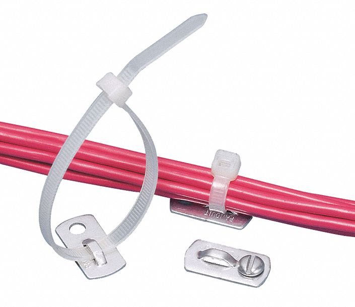 PANDUIT Metal Detectable Cable Tie Mount, Screw Mount, Material