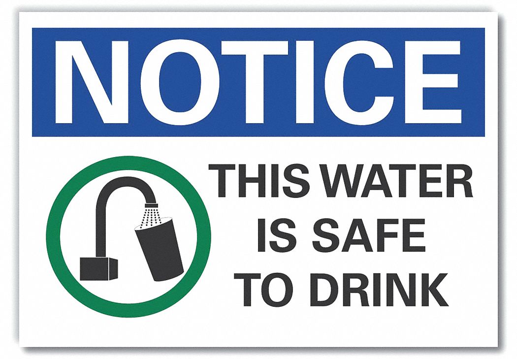 LYLE Potable Water Notice Reflective Label, Sign Format ANSI/OSHA