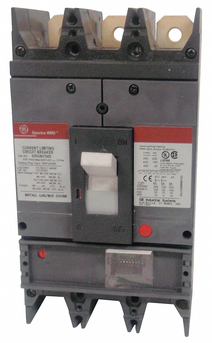 GE Molded Case Circuit Breaker, 600 Amps, Number of Poles 3, Series SG
