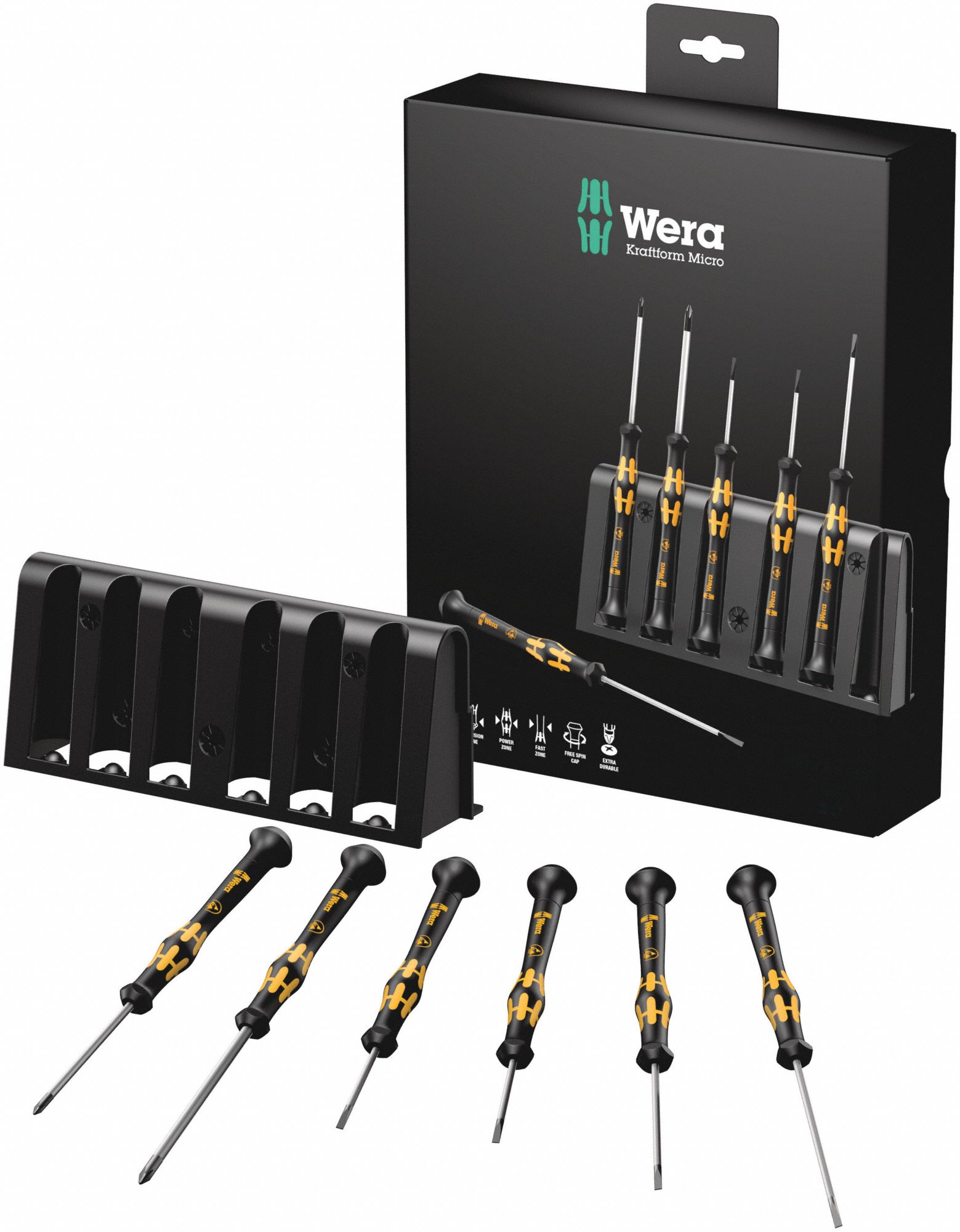 WERA ESD Safe Screwdriver Set 6 Pieces Phillips Slotted Tip 1 16 In