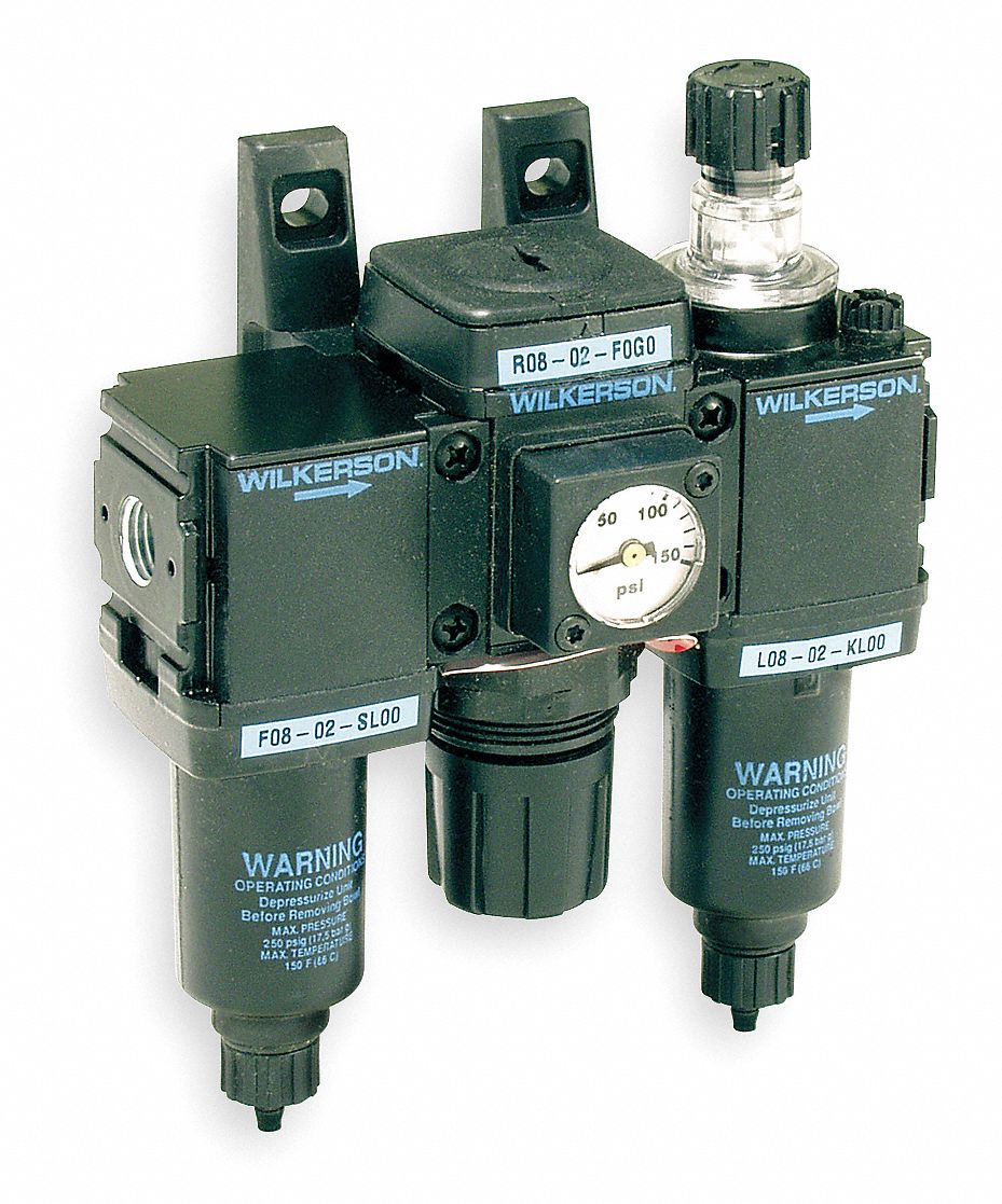 WILKERSON 1/4" NPT Filter/Regulator/Lubricator with 0 to 125 psi