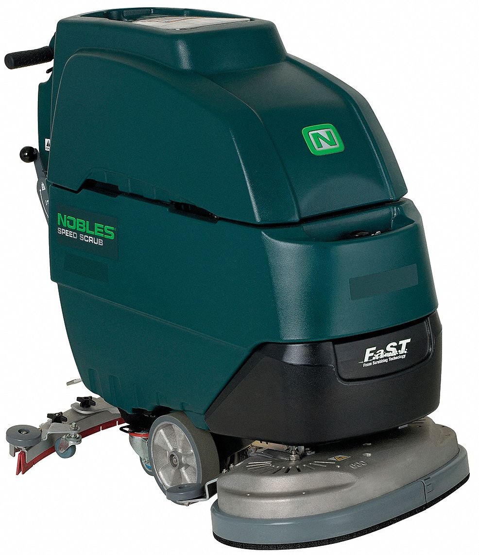 NOBLES Walk Behind Floor Scrubber, Compact, 285 rpm Brush Speed, Disc