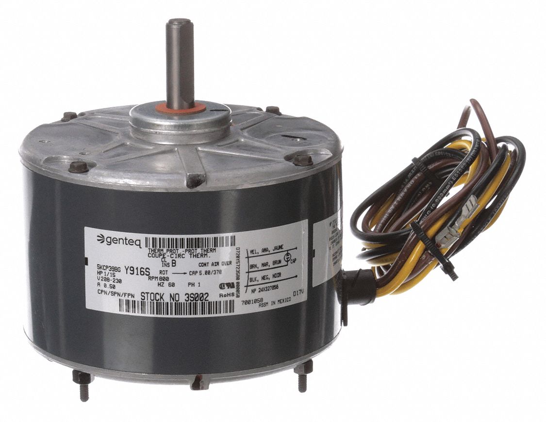 GENTEQ Condenser Fan Motor, 1/15 HP, OEM Replacement Brand Carrier/BDP