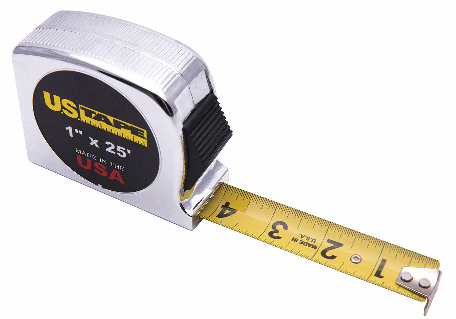 US TAPE 25 ft Steel SAE Tape Measure, Chrome 6DYR157213 Grainger