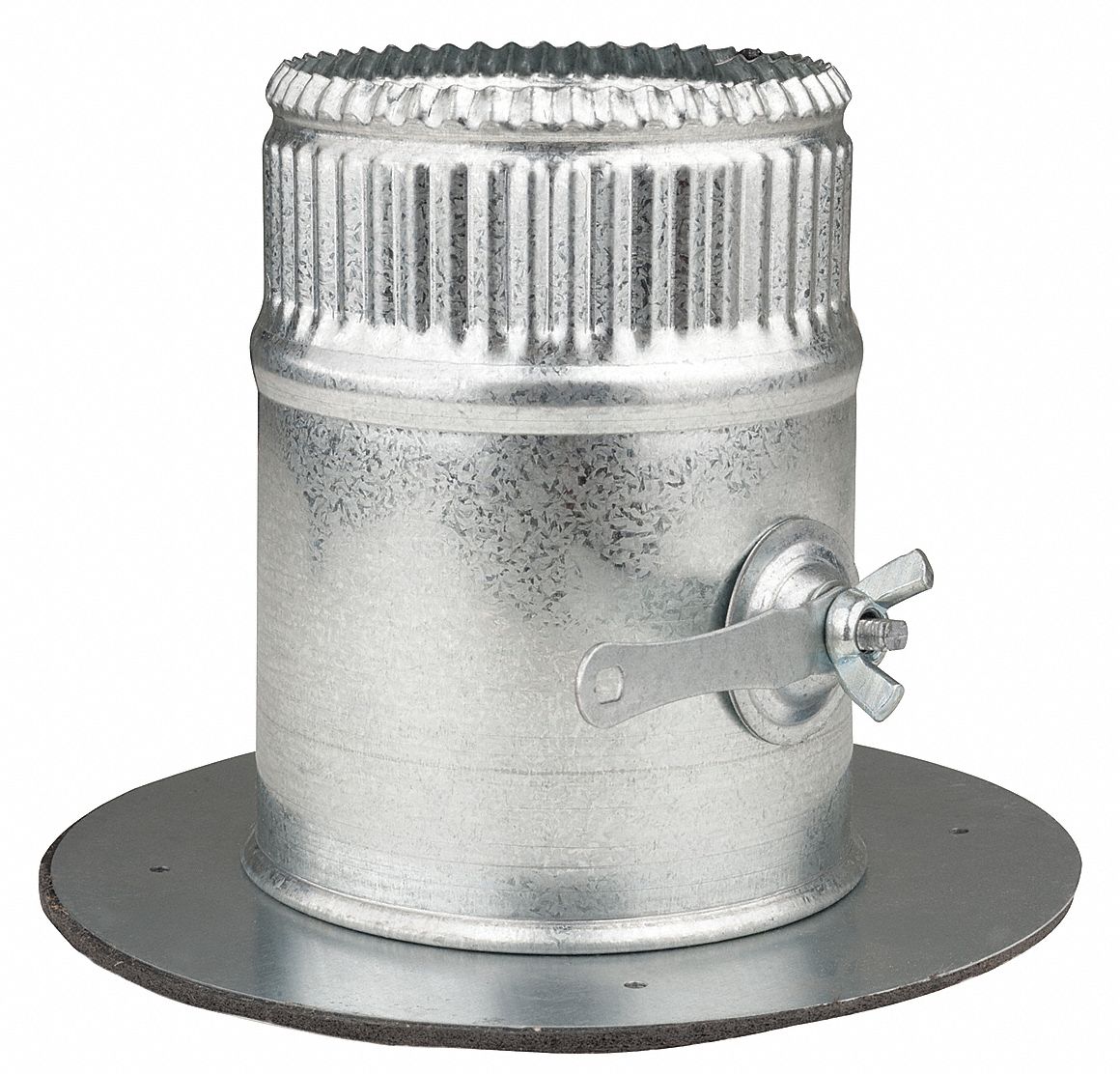 GREENSEAM Galvanized Steel Collar W/Damper, 4" Duct Fitting Diameter, 5" Duct Fitting Length