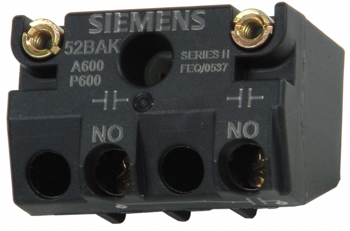 SIEMENS Contact Block, 30 mm, 1NO Contact Form, 10A AC/5A DC 600V AC