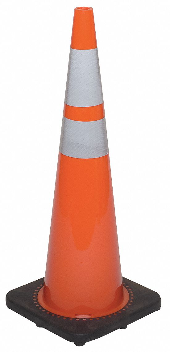 GRAINGER APPROVED Traffic Cone, 36" Cone Height, Orange, PVC 6FHC46FHC4 Grainger